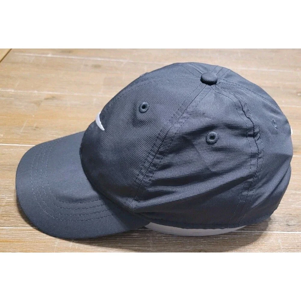 Nike Strapback Hat Youth Size 4-7 Gray Adjustable Swoosh Logo Solid Cap Child
